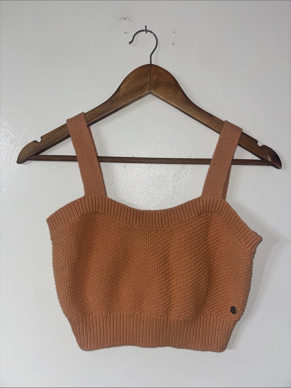 Roxy Rust Knit Cropped Tank Top